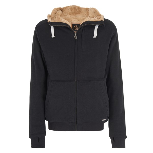 Men's Furry Hoodie (W17) Black - Hoodlamb - Warmest Winter Coat