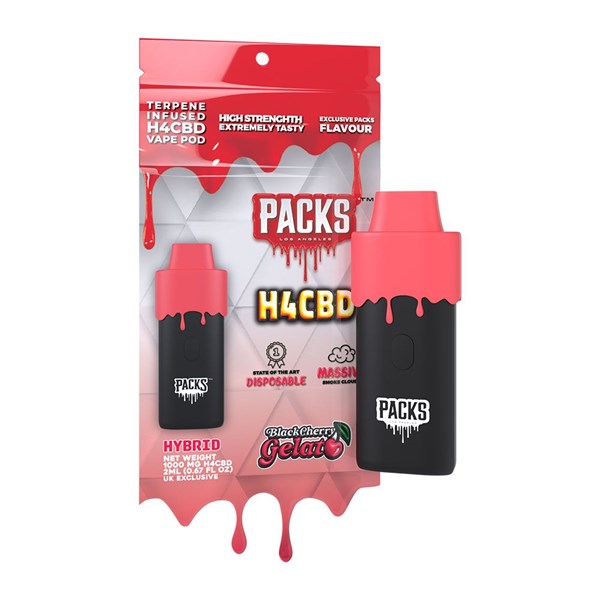 Packs by Packwoods H4CBD Disposable Vape - Black Cherry Gelato