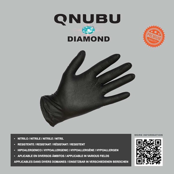 Qnubu Nitrile Gloves Diamond Grip